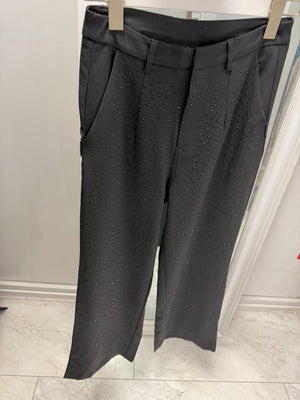 CRYSTAL BLACK TROUSERS – črne hlače s kamni