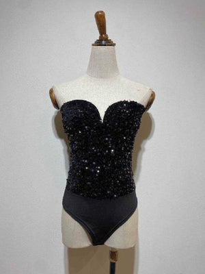 MIDNIGHT SEQUIN BODY – večerno badi z bleščicami