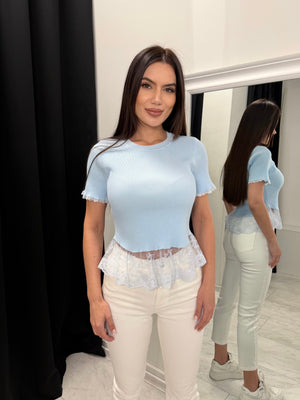 Pleten top z čipko LACE BLOOM