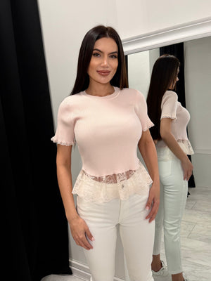 Pleten top z čipko LACE BLOOM