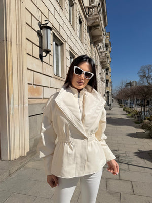 SCULPT JACKET – Еко кожено яке с акцент талия