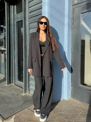 Black Pinstripe Suit - Костюм