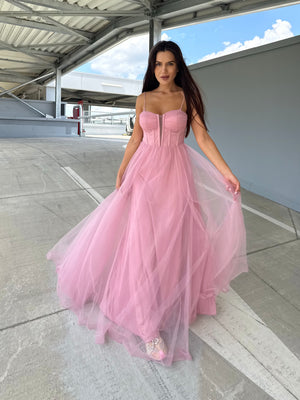 PINK FANTASY – Eterična tilna obleka s korzetom