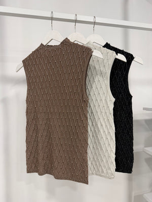 PERLA SJAJ TOP - Bluza brez rokavov s perlami