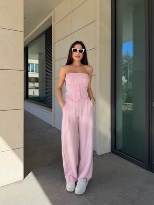 PINSTRIPE PINK SET 