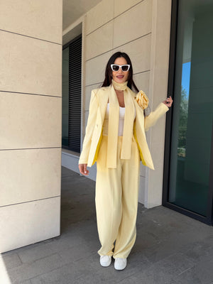 ROSE YELLOW SUIT - Костюм сако с цвете и панталон