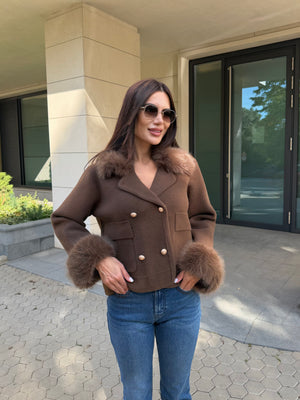 LUXE FUR CARDIGAN – Cardigan with Fluffy Collar and Cuffs