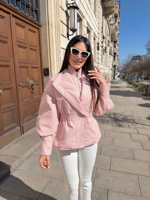SCULPT JACKET – Еко кожено яке с акцент талия