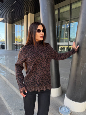 LEOPARD LACE KNIT – пуловер с дантелени детайли