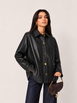 VENETTA LEATHER SHIRT – faux leather shirt