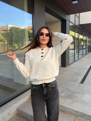 GOLD BUTTON KNIT – пуловер със златисти копчета
