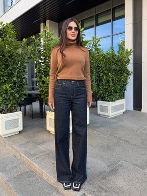 INDIGO WIDE LEG JEANS – dark blue wide-leg jeans