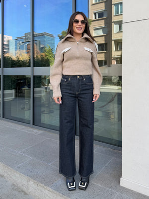 MIDNIGHT WIDE LEG JEANS – тъмносини дънки с широк крачол