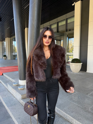 LUXE FUR BOLERO – cropped faux-fur bolero