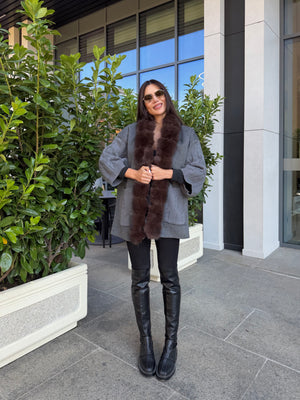 LUXE FUR KNIT CARDIGAN – knitted cardigan with faux fur