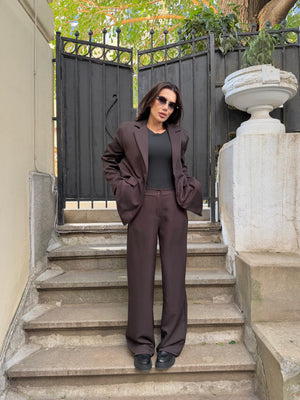 PINSTRIPE BROWN SUIT – сако и панталон