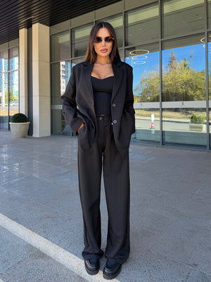 PINSTRIPE BLACK SUIT – сако и панталон